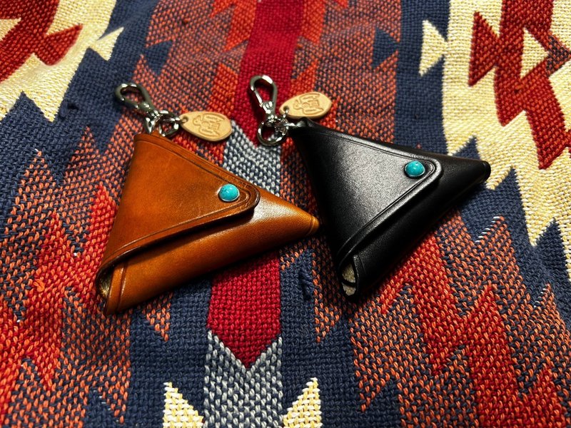 [Sanyu Production] Navajo Triangular Coin Purse - กระเป๋าใส่เหรียญ - หนังแท้ 