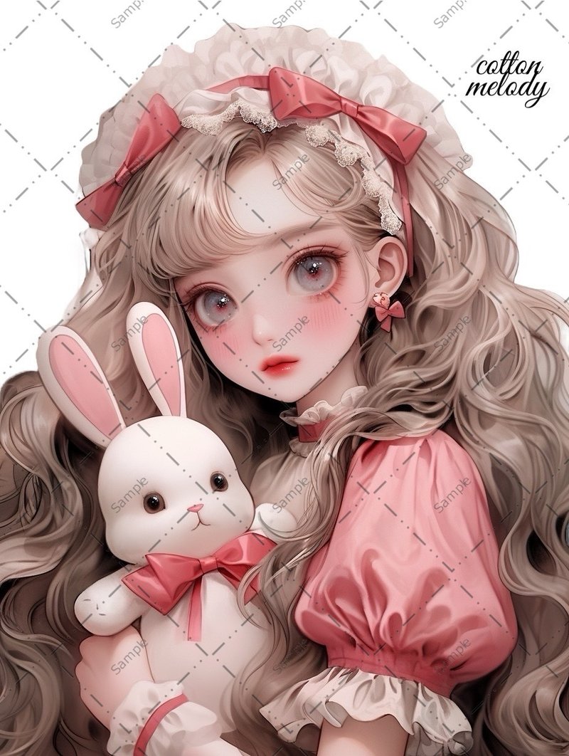 original sticker no.445 人物ステッカー オリジナルステッカー 人物ステッカー 女の子ステッカー オリジナル人物ステッカー - 貼紙 - 紙 