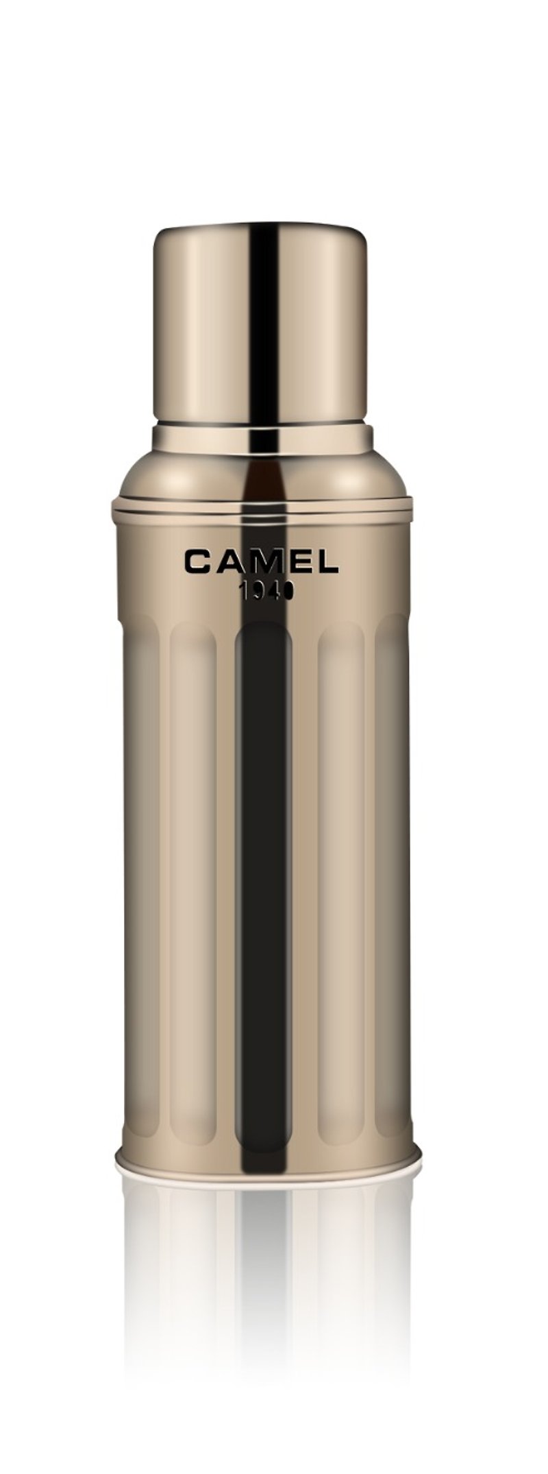 Camel brand 450ml glass bladder vacuum thermos bottle stainless steel metal plated shell | gloss black 122GA - กระบอกน้ำร้อน - วัสดุอื่นๆ สีเงิน