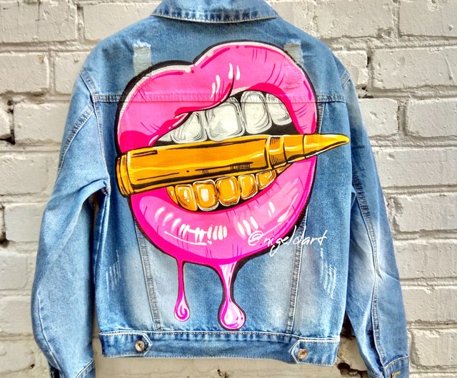 ペイントデニムジャケット、ハンドメイドジャケット、カスタム