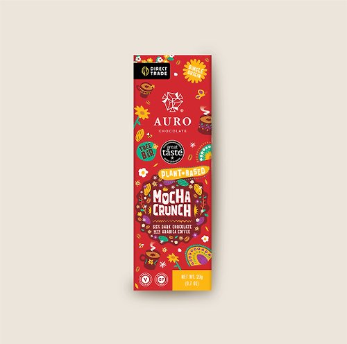 Auro Chocolate 奧洛頂級巧克力 AURO 55%黑巧克力-香脆摩卡口味(20g)