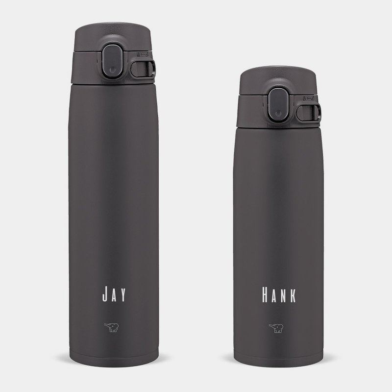 【客製化禮物】英文名 象印 600 / 720ML 彈蓋式不銹鋼保溫瓶 002 - 保溫瓶/保溫杯 - 不鏽鋼 黑色