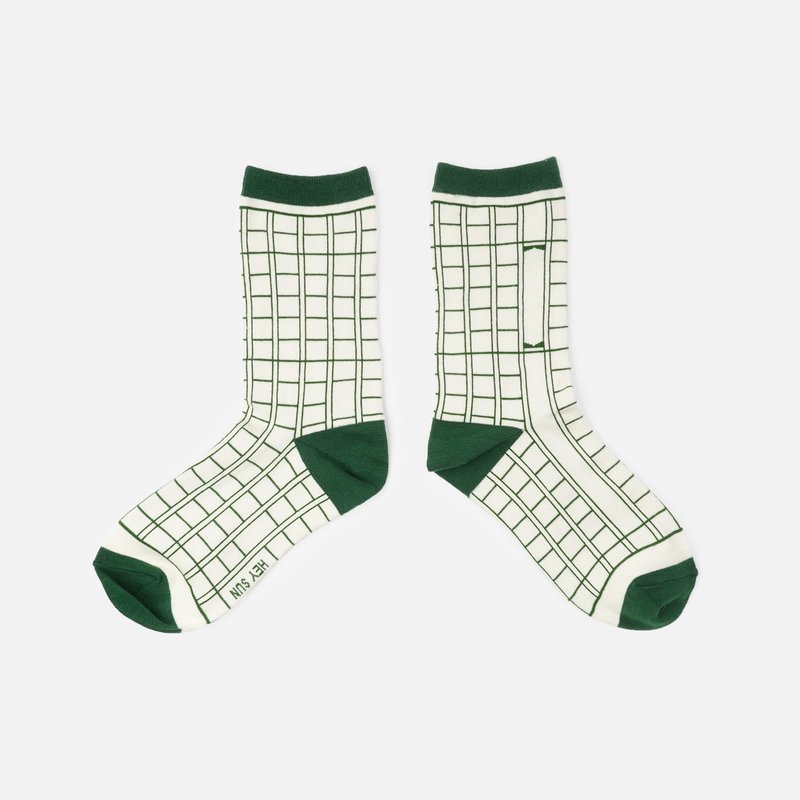 Composition paper socks - ถุงเท้า - ผ้าฝ้าย/ผ้าลินิน สีเขียว