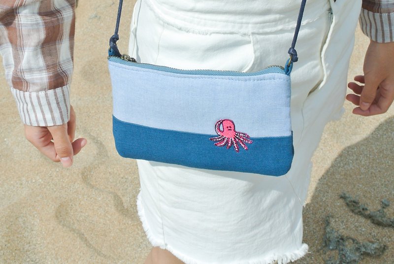 Marine bag - กระเป๋าสตางค์ - ผ้าฝ้าย/ผ้าลินิน สีน้ำเงิน
