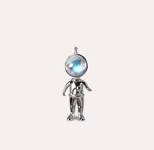 安的珠寶 AND Jewel AND 月光石 藍色 圓形 6mm 墜子 幻想系列 Space Family 天然寶石