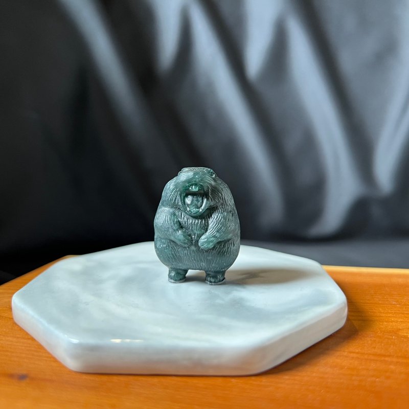 萌寵 | 翡翠土撥鼠 - 擺飾/家飾品 - 玉石 黑色