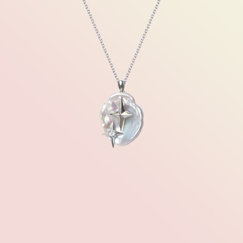 いくつかの星×マーレデテレ[バロックパールコレクション]ネックレス無料フレグランスカード - ネックレス - 真珠 