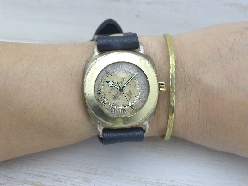 Caramel Box-JB 38mm Brass Cushion Case Handmade Watch (JUM182) - นาฬิกาผู้หญิง - ทองแดงทองเหลือง สีทอง