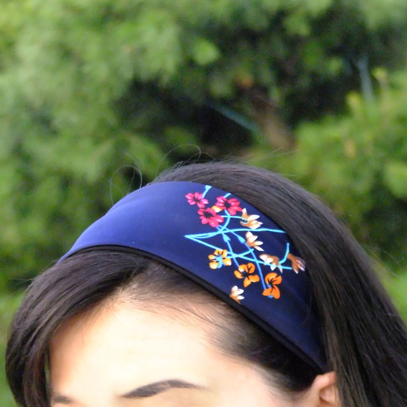 【SECRET GARDEN】Lycra Cozy Stretch Headband - Hair Accessories - Polyester Blue