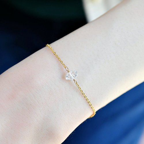 ralulushu 14kgf Herkimer Diamond bracelet 才能の種を咲かせる石 ハーキマーダイヤモンド ブレスレット 重ね付けにも 10月誕生石