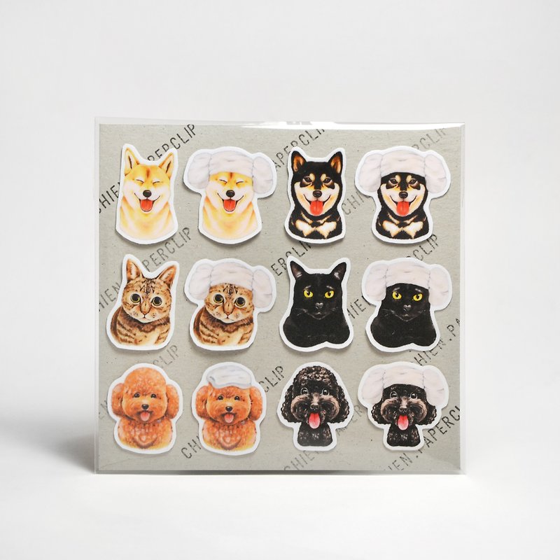 Matte Waterproof Sticker-Little Cat and Dog - สติกเกอร์ - พลาสติก หลากหลายสี