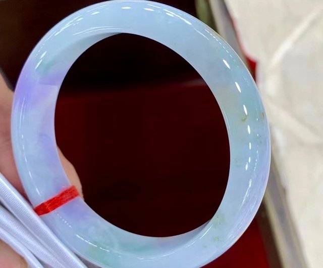 SOLD 氷種天然翡翠 ミャンマー産翡翠ブレスレット・氷種パープル祝福