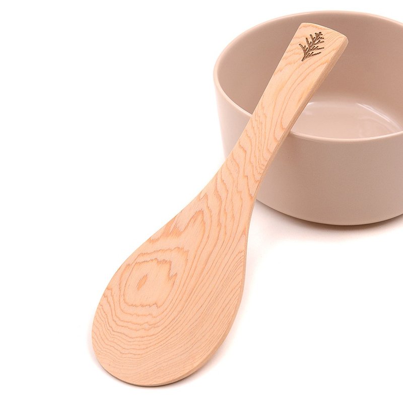 Taiwanese cypress rice spoon | Use wooden rice spoons to create an attitude towards eating - เครื่องครัว - ไม้ สีทอง