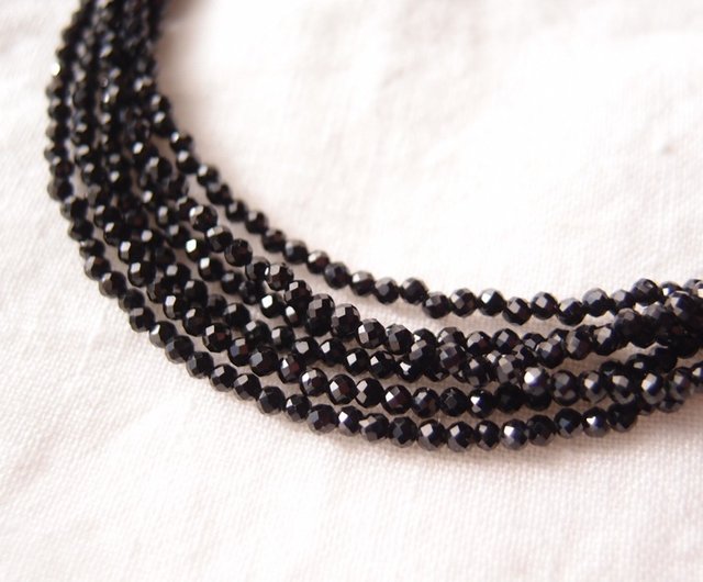 K14gf】Black Spinel Necklace ブラックスピネル 3連ネックレス