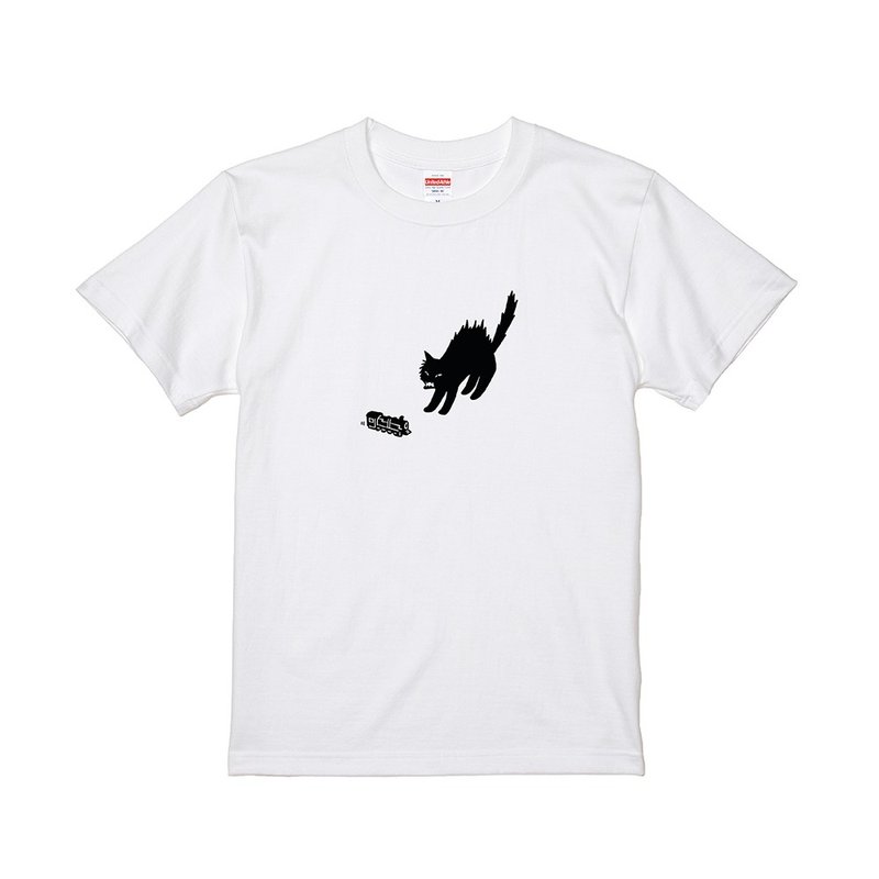 Black kitty T-Shirt: Frightening - อื่นๆ - ผ้าฝ้าย/ผ้าลินิน หลากหลายสี