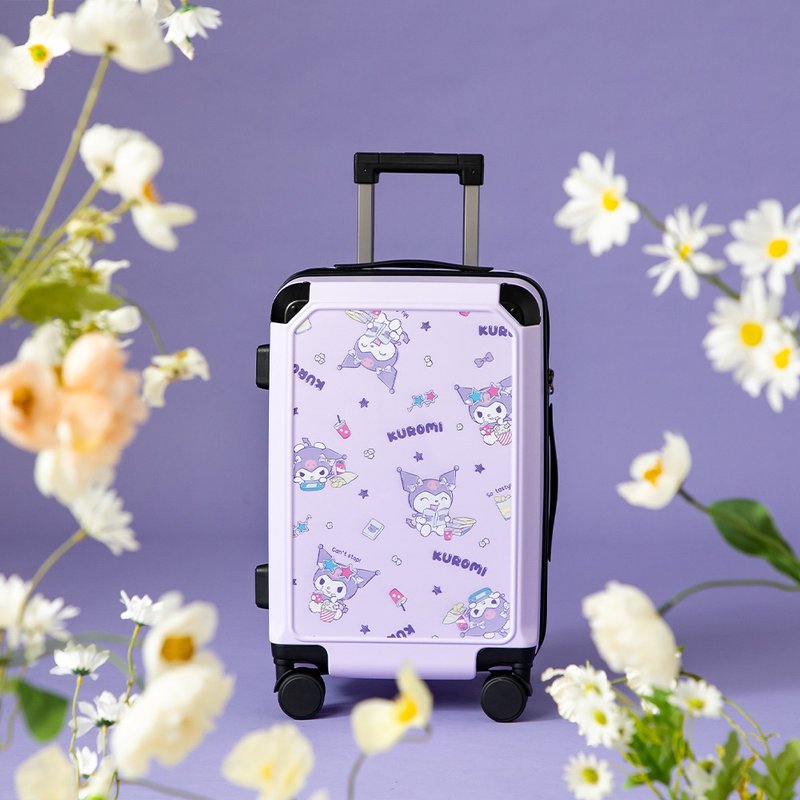 [Sanrio] KUROMI 20-inch zippered fat suitcase suitcase suitcase - Fun Purple - Luggage & Luggage Covers - Plastic Purple