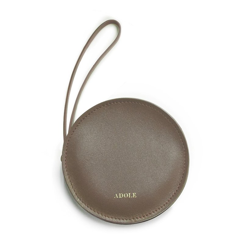 Sandwich leather coin purse / Mocha - Coin Purses - Genuine Leather 