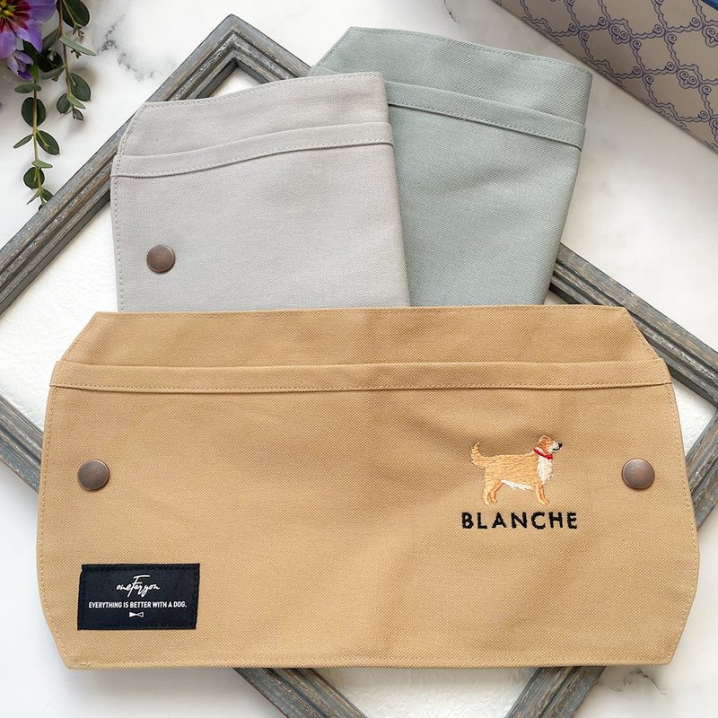 Personalized Golden Retriever Takeyari Canvas Mask Case - Face Masks - Cotton & Hemp Brown