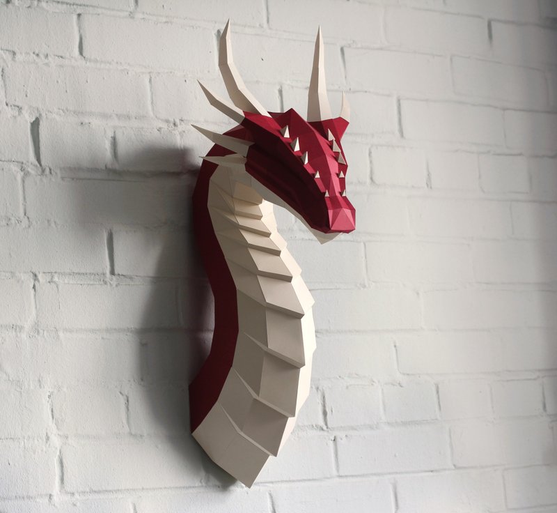 Fire Dragon Papercraft, Pdf, Gurko, Pepakura, Template, 3D Origami - 手工藝教學/工具書 - 其他材質 