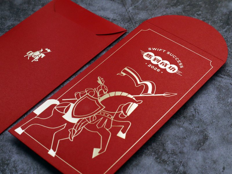 【心ときめく】2026年オリジナルデザインポチ袋 - ロゴ・会社名箔押し可能 100枚セット - ご祝儀袋・ポチ袋 - 紙 レッド