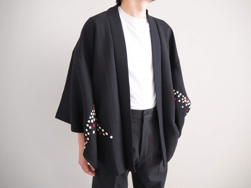 ผู้ชายผ้าไหม Haori สีดำ, ชุดกิโมโน Haori, บุรุษแฟชั่นญี่ปุ่น, unisex, ไอเดียของข - เสื้อแจ็คเก็ต - ผ้าไหม 