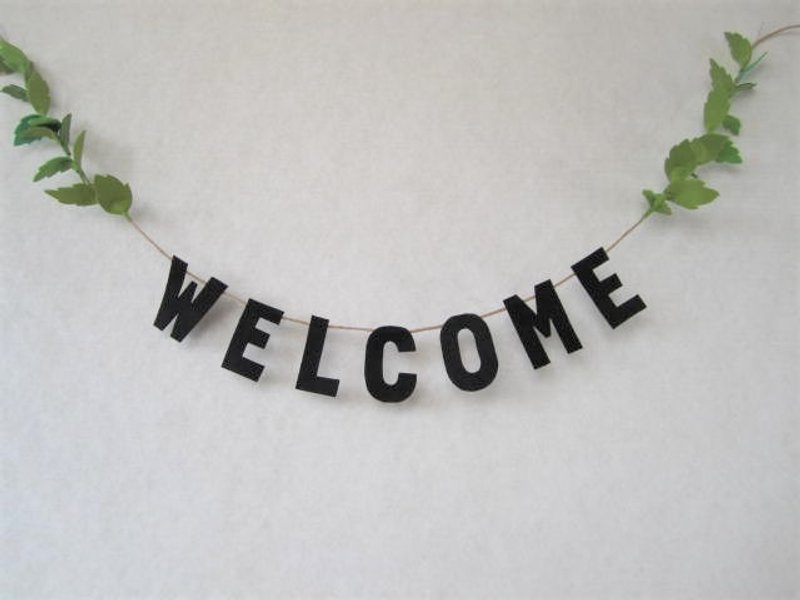 WELCOME GARLAND - 壁貼/牆壁裝飾 - 羊毛 黑色