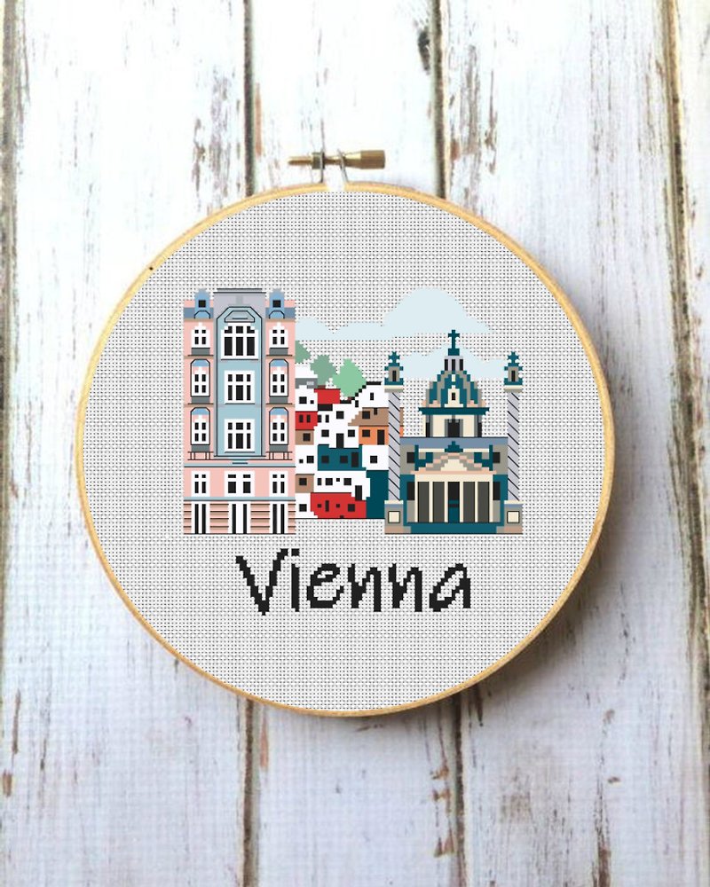 Vienna cross stitch pattern PDF, Europe city,  Around the world, Europe travel - อื่นๆ - โลหะ หลากหลายสี