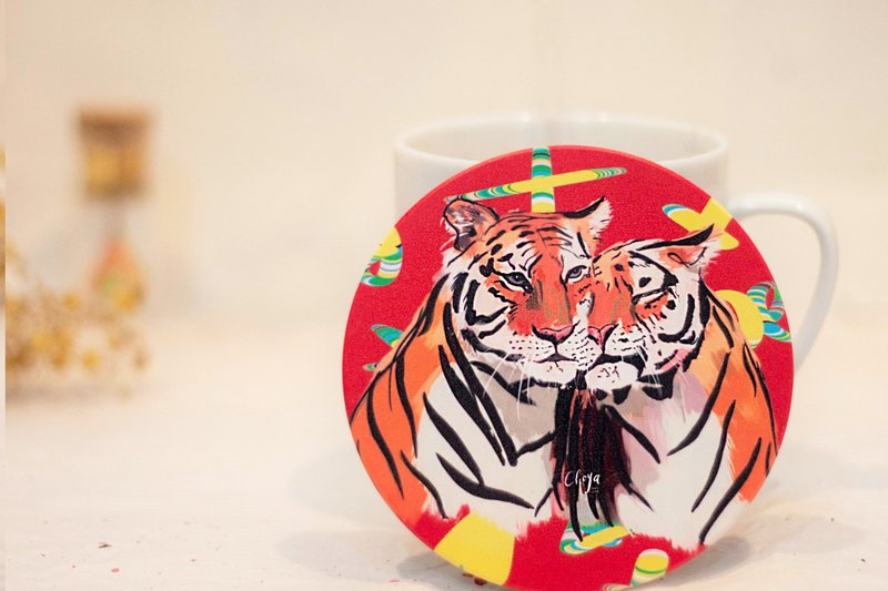 Animal series / I miss you / MIT special / Yingge ceramic coaster / art decoration - Coasters - Pottery 