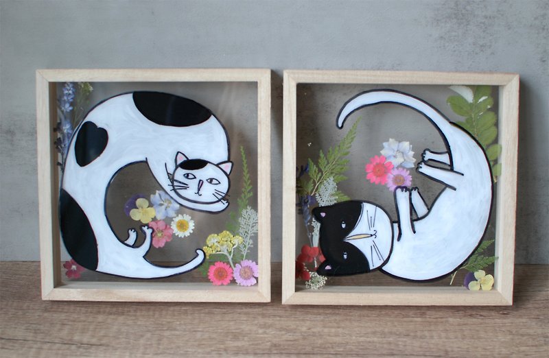 軟爛小貓壓花框 - 畫框/相架  - 植物．花 
