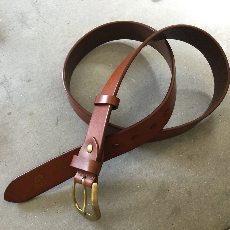isni leather belt, simple style - elegant black, saddle brown - Belts - Genuine Leather Multicolor