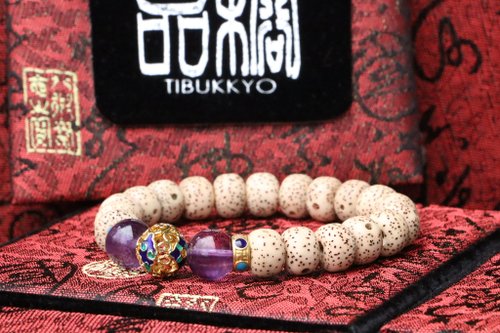 TIBUKKYO德榕藏品 星月菩提手珠 10x8mm桶珠 紫水晶隔珠 菩提子 佛珠 念珠 客製化