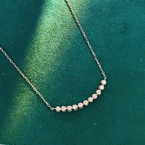 WhiteKuo高級珠寶訂製所 【WhiteKuo】18k天然鑽石微笑項鏈