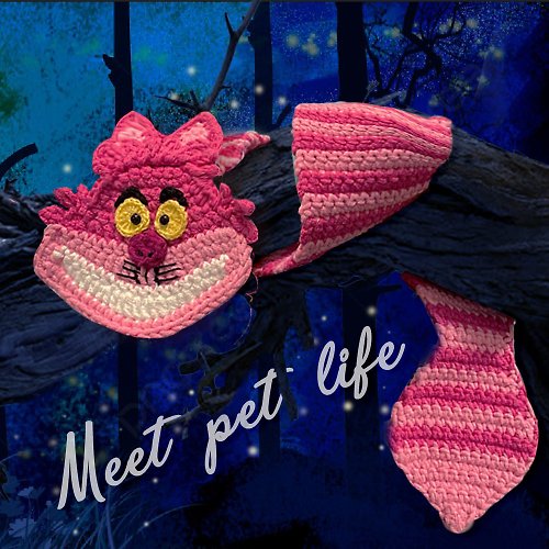 糜特Meet pet life 笑笑喵領巾 圍巾|獨家設計 寵物造型領巾|狗貓領巾 笑笑貓|手工製