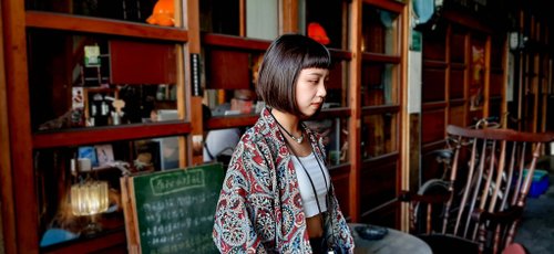 AMIN'S SHINY WORLD AMIN'S SHINY WORLD 復古暗紅變形蟲滿版提花 KIMONO