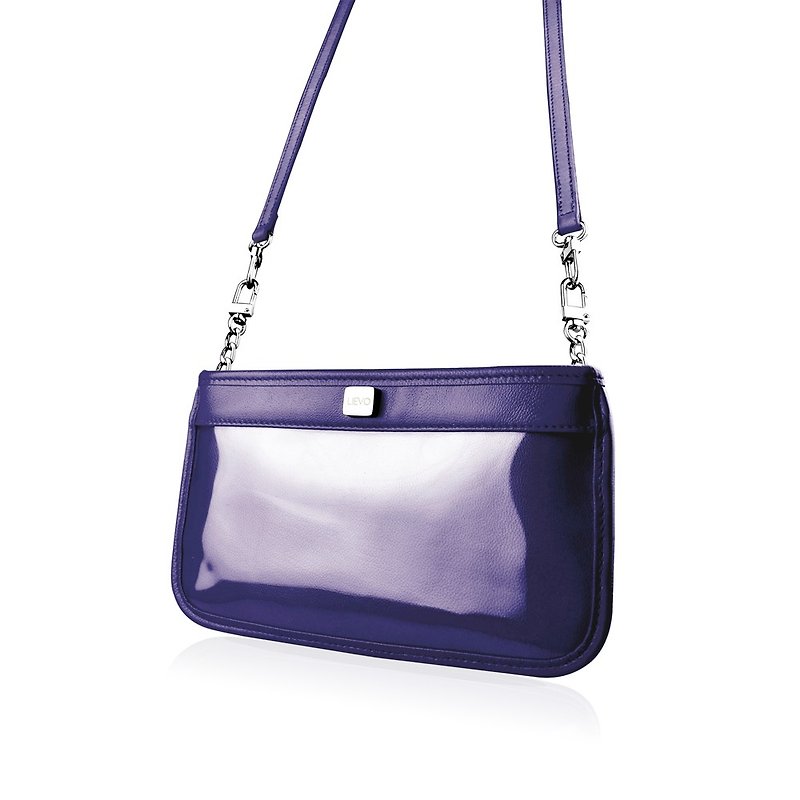 [LIEVO] CUTE-Smartphone Leather Dual Purpose Bag_Midnight Blue - กระเป๋าแมสเซนเจอร์ - หนังแท้ สีน้ำเงิน