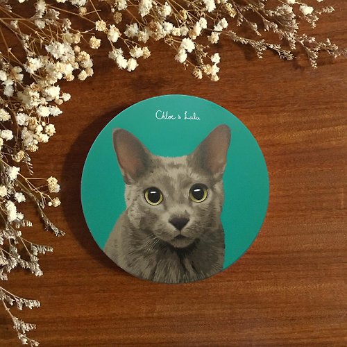 Chloe & Lala 汪喵陶瓷吸水杯墊 - 藍貓 | Toro
