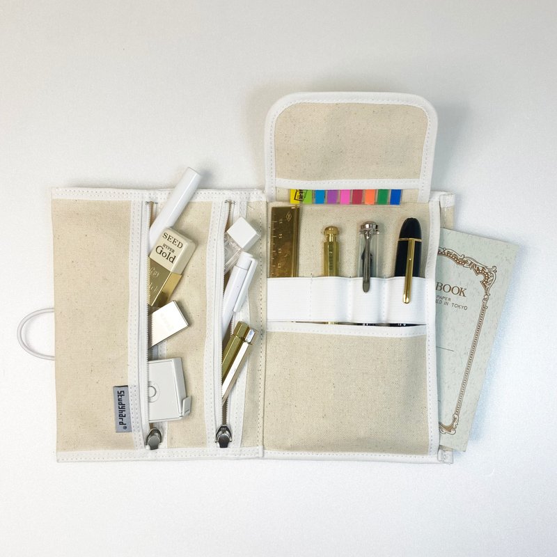 A6 notebook pen case - Pencil Cases - Cotton & Hemp White