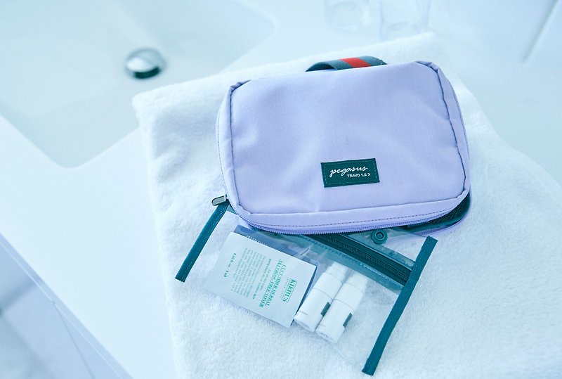 TRAVO 1.5 三折盥洗袋-旅行收納包 - 鳶尾紫 - 化妝袋/收納袋 - 聚酯纖維 紫色