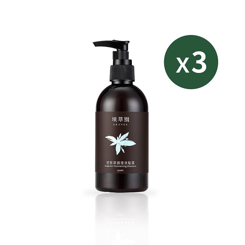 肥皂草調理洗髮露250ml三入組│溫和去油頭 草本療癒香氣 - 洗頭水 - 植物．花 綠色