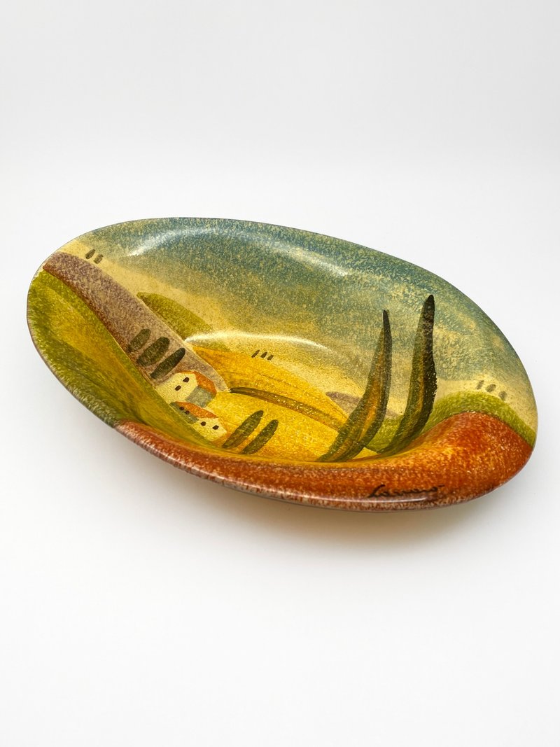 義大利手工陶-ST 晚霞 餐碗 25x17cm - 碗 - 陶 橘色