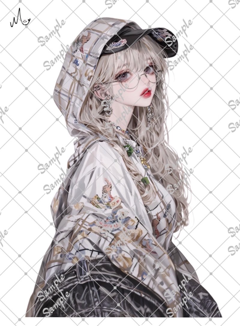 オリジナル人物ステッカー10月新作 - 貼紙 - 紙 