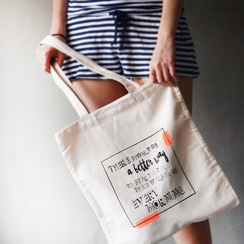 Ma'pin Day / Short Belt Cotton Canvas Handprint Tote Bag - Messenger Bags & Sling Bags - Cotton & Hemp Black