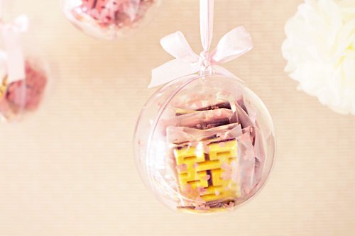幸福朵朵 婚禮小物 花束禮物 大球球(可垂吊)囍字雙色巧克力(1顆10入) 驚喜抽獎 婚禮佈置 創意