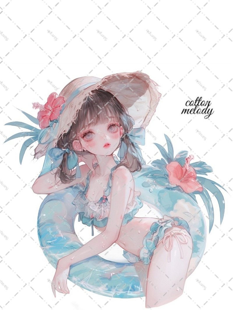 original sticker no.6481 人物ステッカー オリジナルステッカー 人物ステッカー 女の子ステッカー オリジナル人物ステッカー - 貼紙 - 紙 