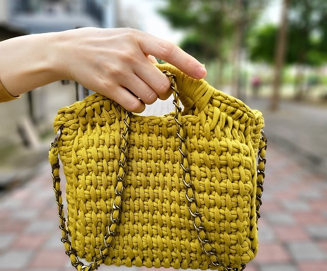 フランス製★かぎ針編みハンドバッグ