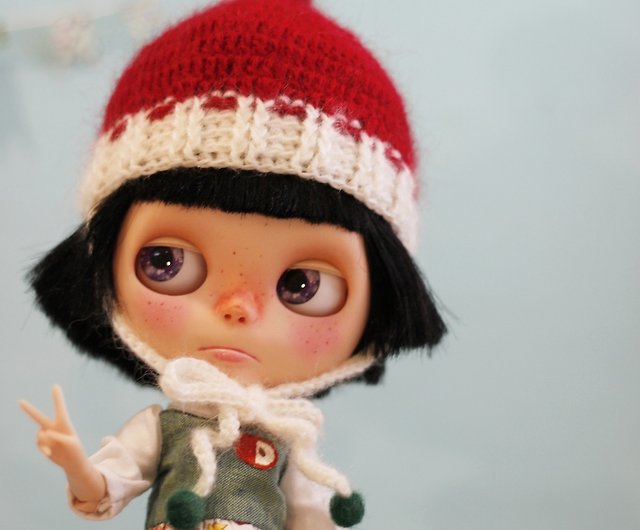 ブライス大生地サイズ手編みクリスマス限定エルフハット ショップ miki3home 帽子 Pinkoi