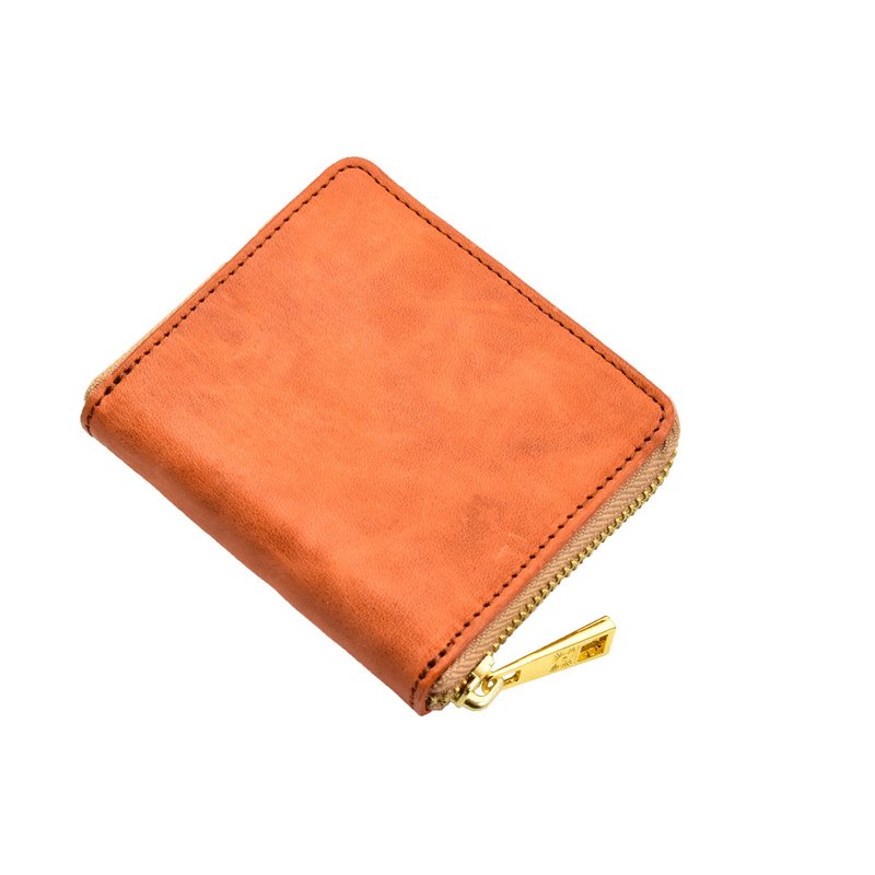 Horse Leather Mini Wallet Horse Leather Wallet Horse leather Compact Made in Japan Japan Orange JAW008 - กระเป๋าสตางค์ - หนังแท้ สีเขียว