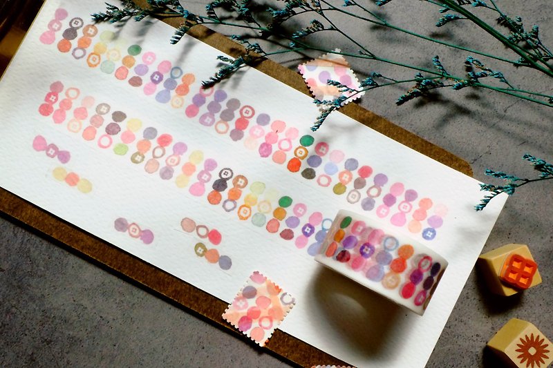 慶祝 水彩點點 日本和紙 寬版紙膠帶 - 紙膠帶 - 紙 粉紅色