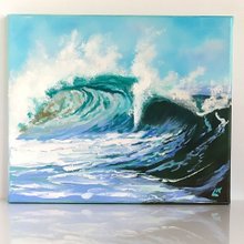 夜の海の油絵 キャンバス 月明かりの海景アート 夜の海の油絵