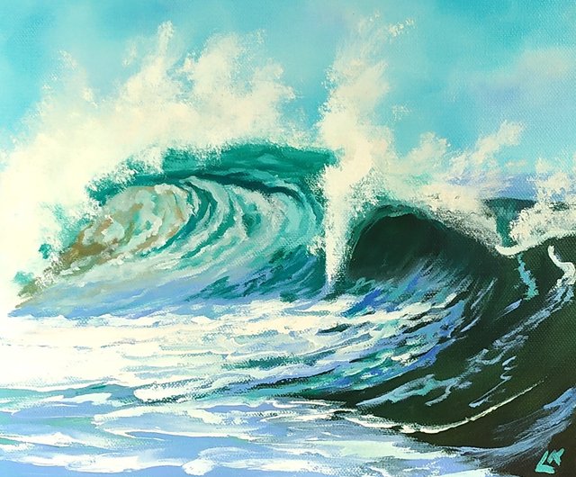 ビッグウェーブ油絵 海景アート 海の波の絵 風景画 - ショップ ビッグウェーブ油絵 海景アート 海の波の絵 風景画 - ショップ